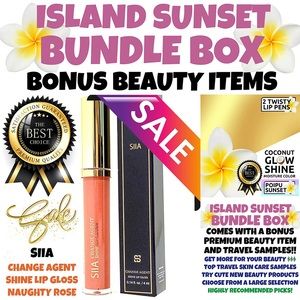 BUNDLE SIIA Change Agent Lip Gloss-Naughty Rose Coco Glow Lip Pens POIPU SUNSET